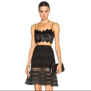 NWT JONATHAN SIMKHAI BLACK KNEE LENGTH MERMAID SKIRT SIZE 2 $445